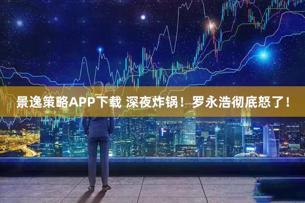 景逸策略APP下载 深夜炸锅！罗永浩彻底怒了！
